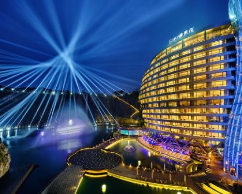 230234-01-night exterior with light display-IC Shanghai Wonderland